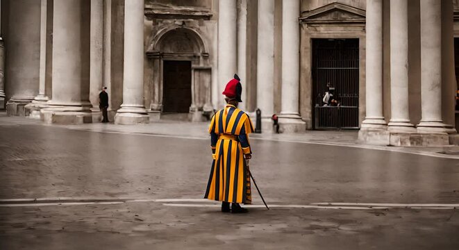 Swiss guard in the Vatican.
