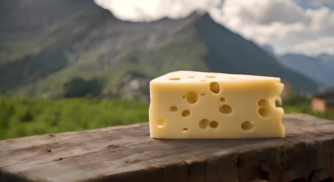 Swiss cheese in Switzerland.
