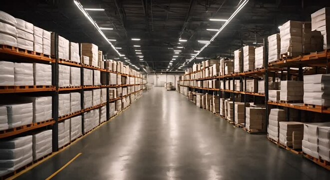Interior of a warehouse.