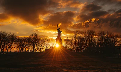 Foto op geborsteld aluminium Vrijheidsbeeld Statue Of Liberty