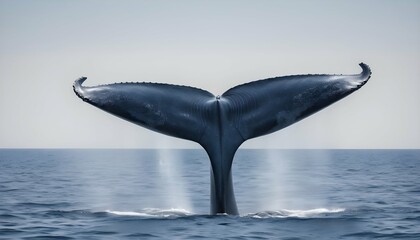 A Blue Whale With Its Tail Fin Above The Water Re Upscaled 2