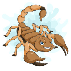 Cartoon arizona bark scorpion on white background