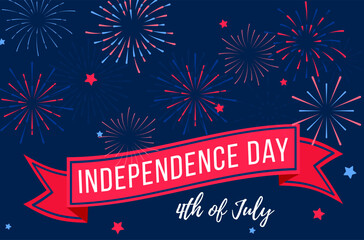 Israel Independence Day poster design, banner with fireworks and confetti