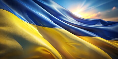 Ukraine flag on the wind