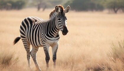 A Zebra In A Safari Exploration Upscaled 27 - obrazy, fototapety, plakaty