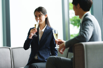 ビジネス祝賀会イメージ、同期