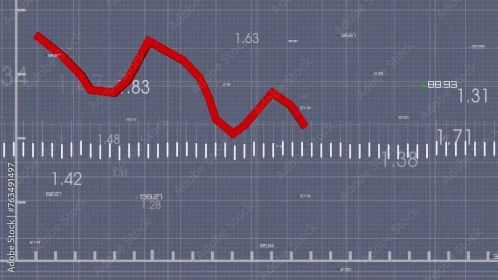 Poster animation of digital data processing over grey background