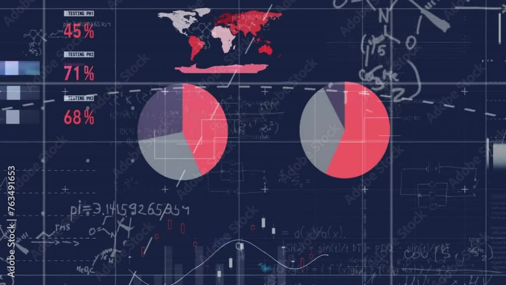 Poster animation of digital data processing on black background