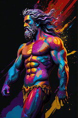 Oil painting male body illustration