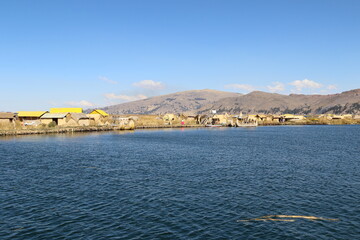 The floating islands of the Uros on Lake Titicaca, Peru
