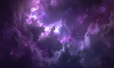 Foto op Canvas amazing purple galaxy background © Food gallery