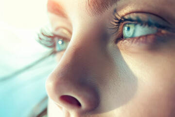 woman's blue eyes