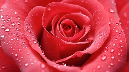 Close-up of a Red Rose with Water Droplets