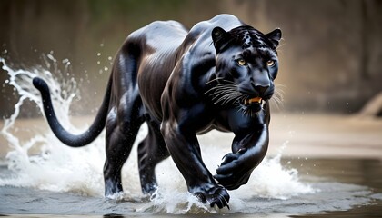 A Panther With Its Powerful Muscles Rippling Upscaled 2