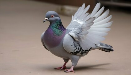 A Pigeon With Its Feathers Ruffled Up In Agitation Upscaled