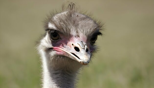 An Ostrich With Its Beak Buried In The Grass Upscaled 3