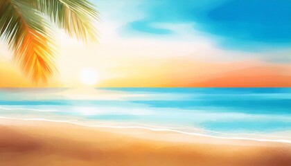 Fototapeta na wymiar summer holiday concept abstract blur beach sunset texture background