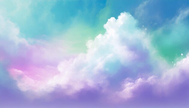 heavens above celestial concept background banner beautiful blue pink purple green lilac light filled heavenly ethereal cloud scape depicting the heavens above