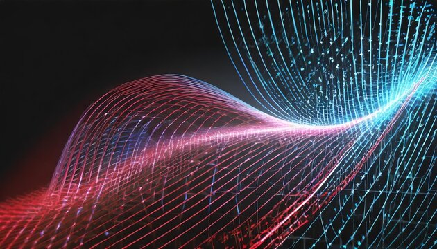 futuristic background technology abstract network line light connection communication future hi end image background abstract wave red blue light for technology banner generate via