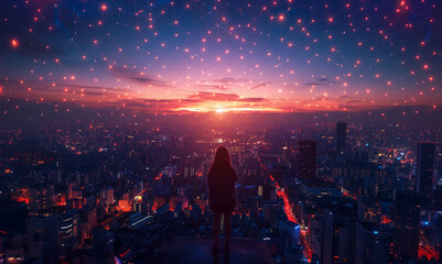 Person Standing on Top of Tall Building