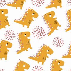 seamless pattern with cute dinos © AnaFlvia