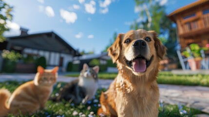 Dogs: loyal pets with many colors of fur, originating all over the world. 