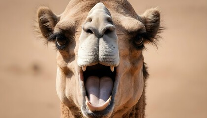 A Camels Mouth Open Wide In A Braying Call Upscaled 3