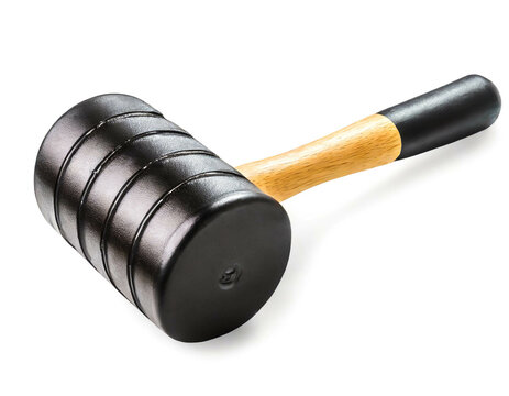 Gummihammer isoliert auf wei&szlig;en Hintergrund, Freisteller