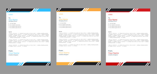 Vector corporate letterhead design for company or business