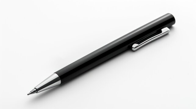 Black luxury pen isolated on white background. AI generated image