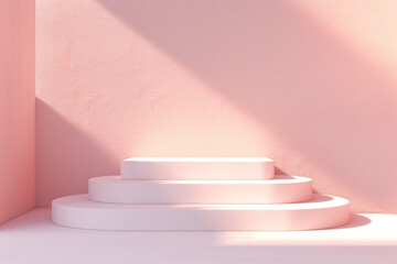 Obraz premium Pastel empty platform template mockup