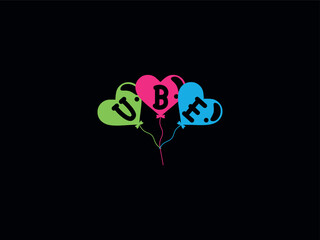 Creative UBE Love Heart Letter Logo