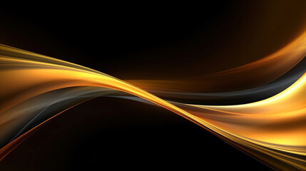 Abstract golden lines background with glow effect , Generative AI