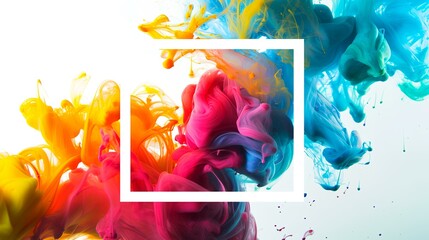 Abstract background of acrylic paint in water. Colorful abstract background. - obrazy, fototapety, plakaty