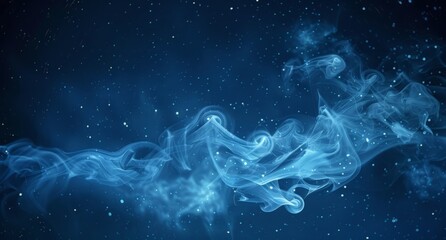 Fototapeta premium A blue background with smoke billowing out, creating a dynamic visual effect