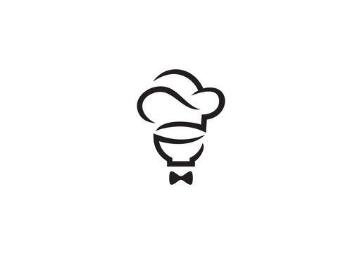 hat cook with bowl logo. creative chef food symbol icon design