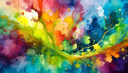 popular colors, watercolors, paints, abstract, fractals ver 6
