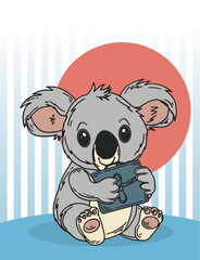 hardworking koala mascot vector illustration