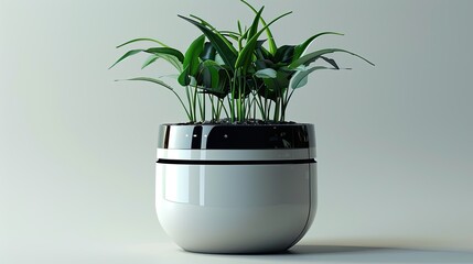 A smart plant pot providing the exact amount of water and nutrients