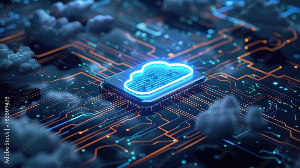Poster graphic representation of a secure cloud storage solution