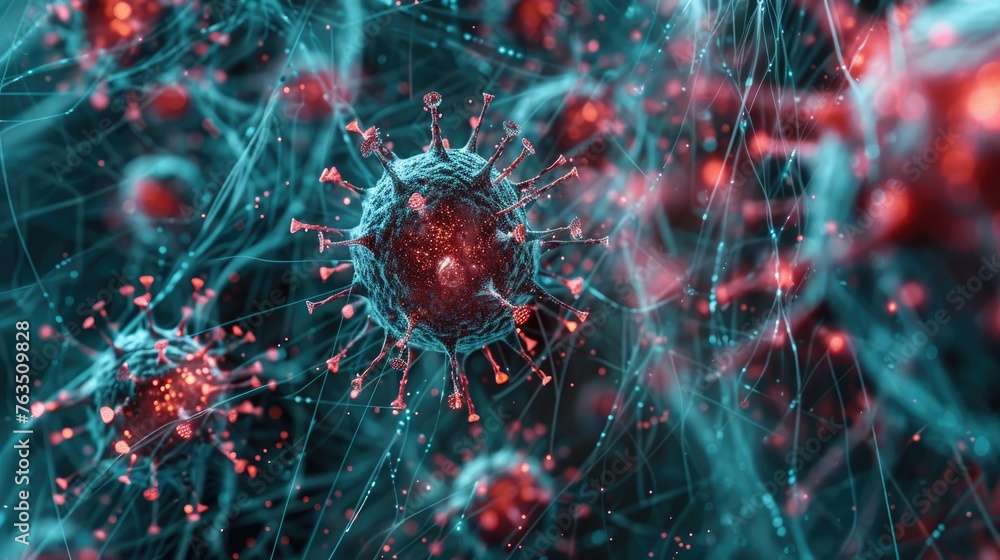 Poster artwork visualizing the spread of a computer virus