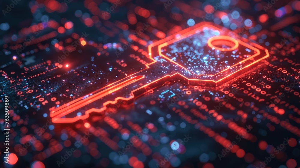Poster graphic interpretation of the digital keys unlocking the future of security
