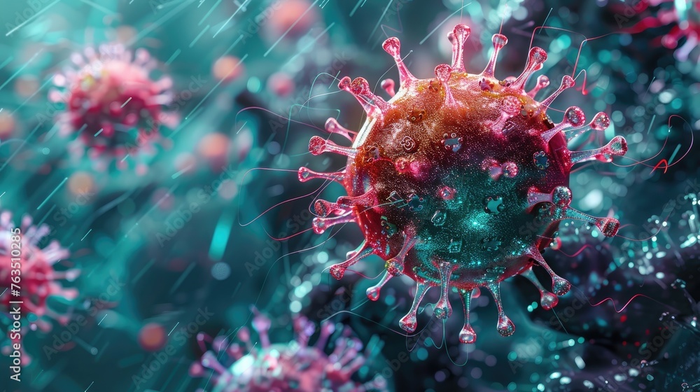 Poster artwork visualizing the spread of a computer virus