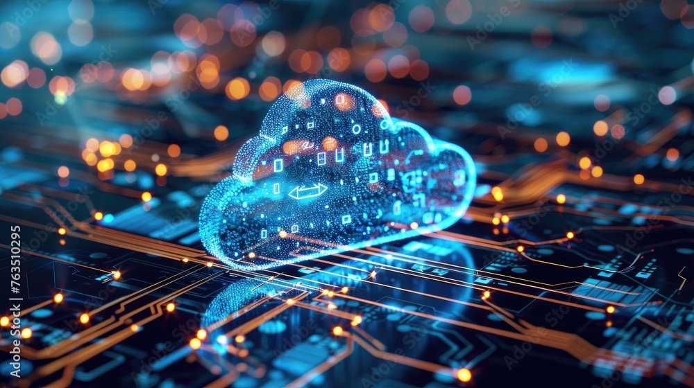 Poster graphic representation of a secure cloud storage solution