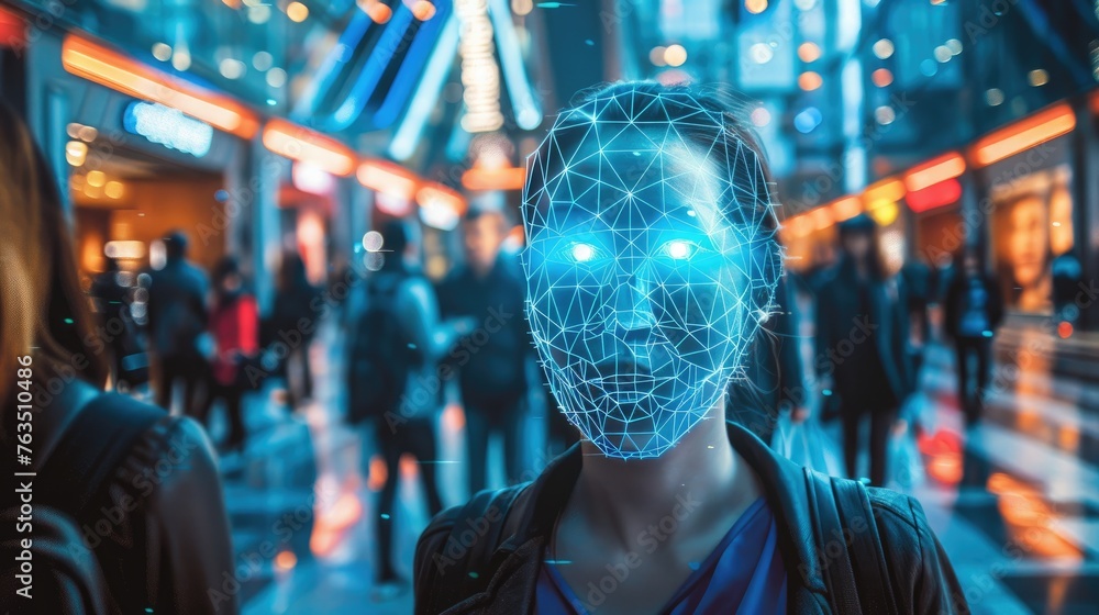 Poster a security system using facial recognition to ensure public safety
