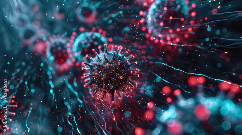 Poster artwork visualizing the spread of a computer virus