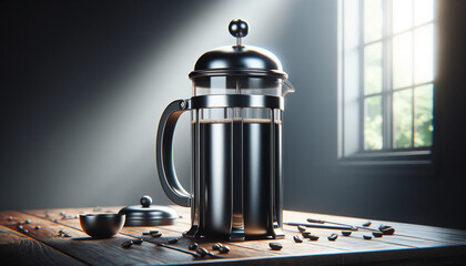french press coffee maker stainless steel black