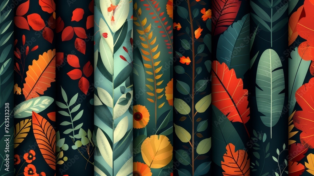 Aufkleber graphic resources: a set of abstract geometric patterns inspired by nature