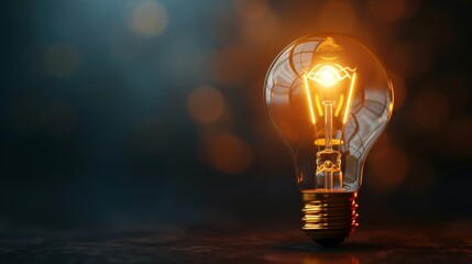 Innovation: A lightbulb shines brightly