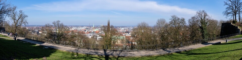 panorama of the city of Bielefeld in North Rhine-Westphalia, Germany seen from the Sparrenburg Castle